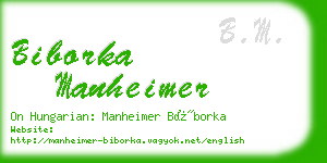 biborka manheimer business card